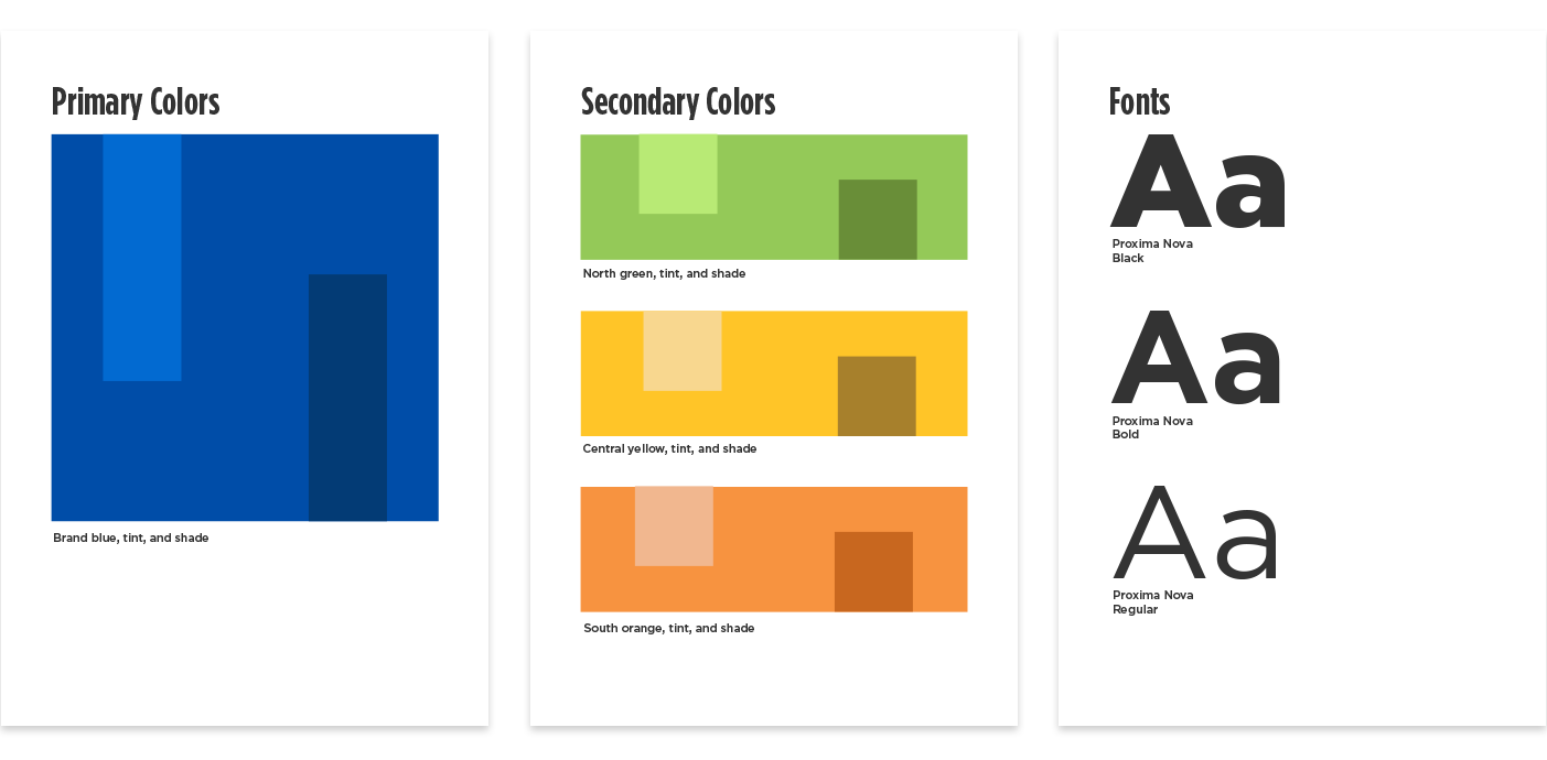 College colors and fonts