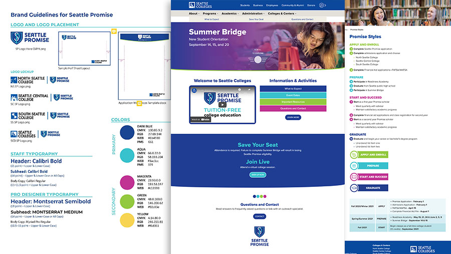 Seattle Promise brand guidelines and Summer Bridge template