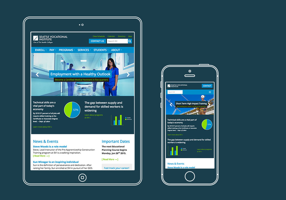 Seattle Vocational Institute responsive designs